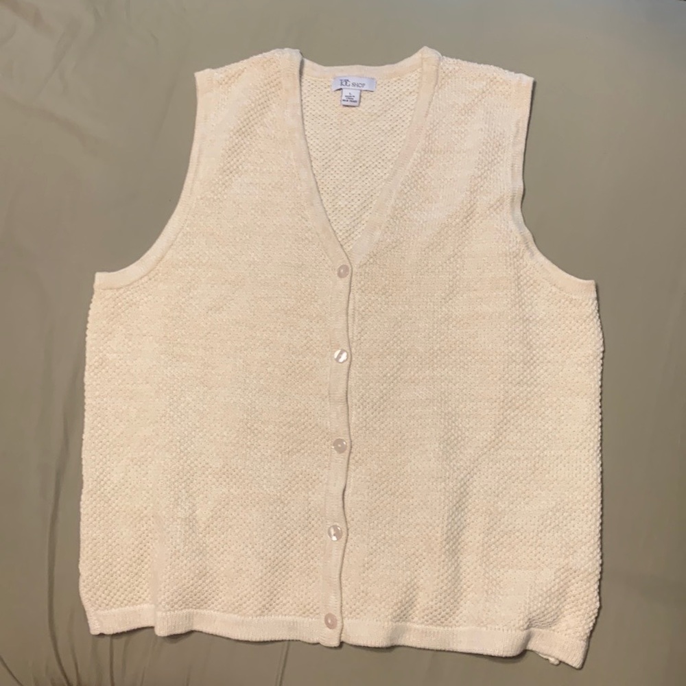 The Tog Shop cream knit sweater vest